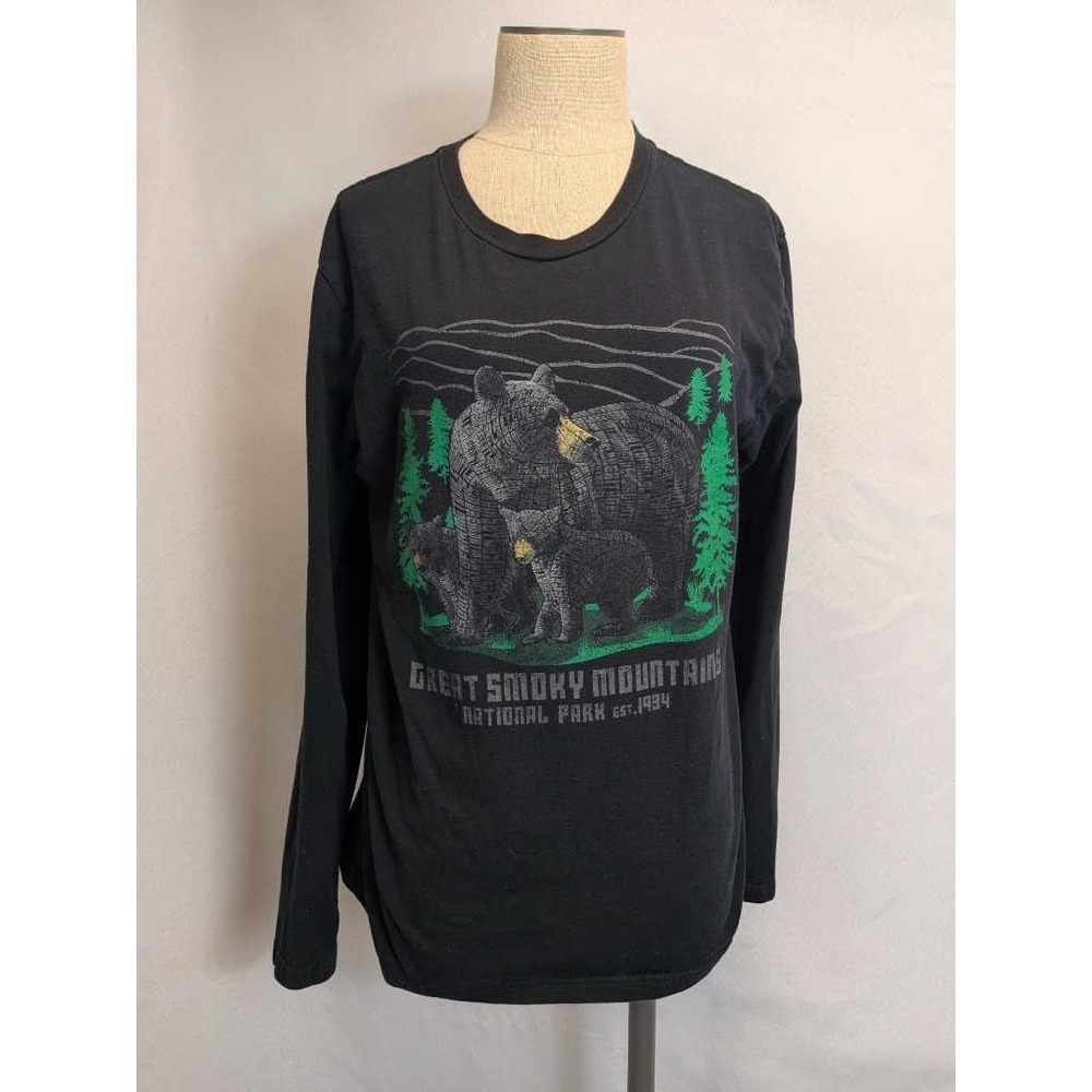 Great Smoky Mountains National Park Bear Family Long Sleeve T-Shirt Large
